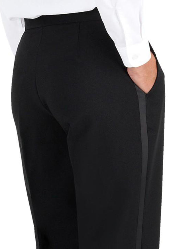 Men's Black, Flat Front, Dress Pants - 99tux
