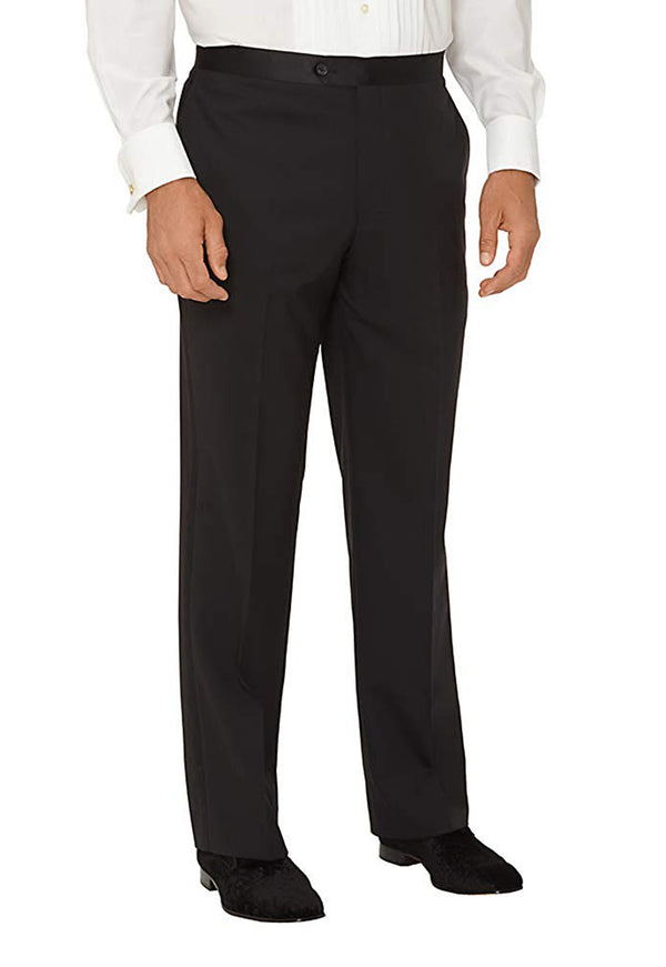 Sir Gregory Men's Fitted Flat Front Tuxedo Pants Formal Satin Stripe  Trousers with Expandable Waistband (42 Waist) Black : : Clothing,  Shoes & Accessories