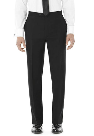 Men's Black Pleated Front Dress Pants - 99tux