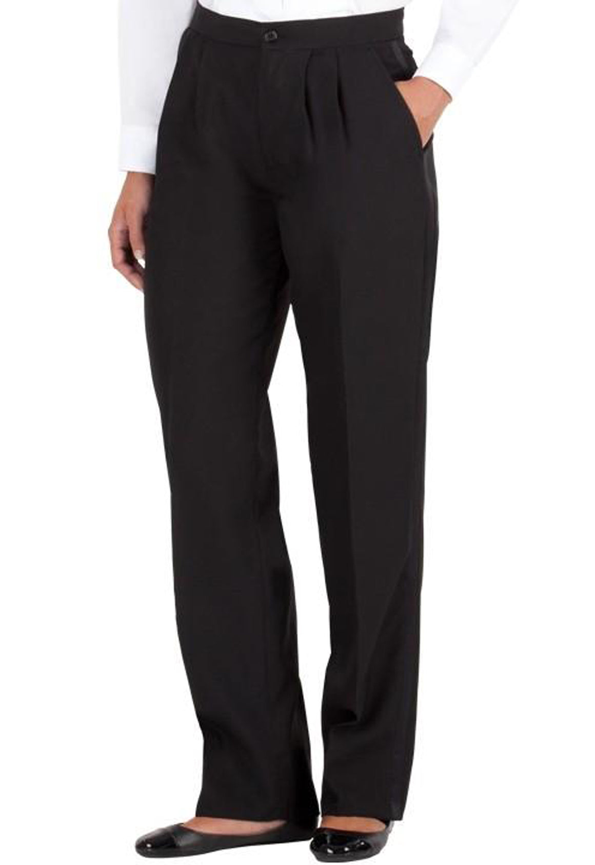 Men's Black Tuxedo Pants Flat Front with Satin Stripe 27-29 Adjustable  Waist