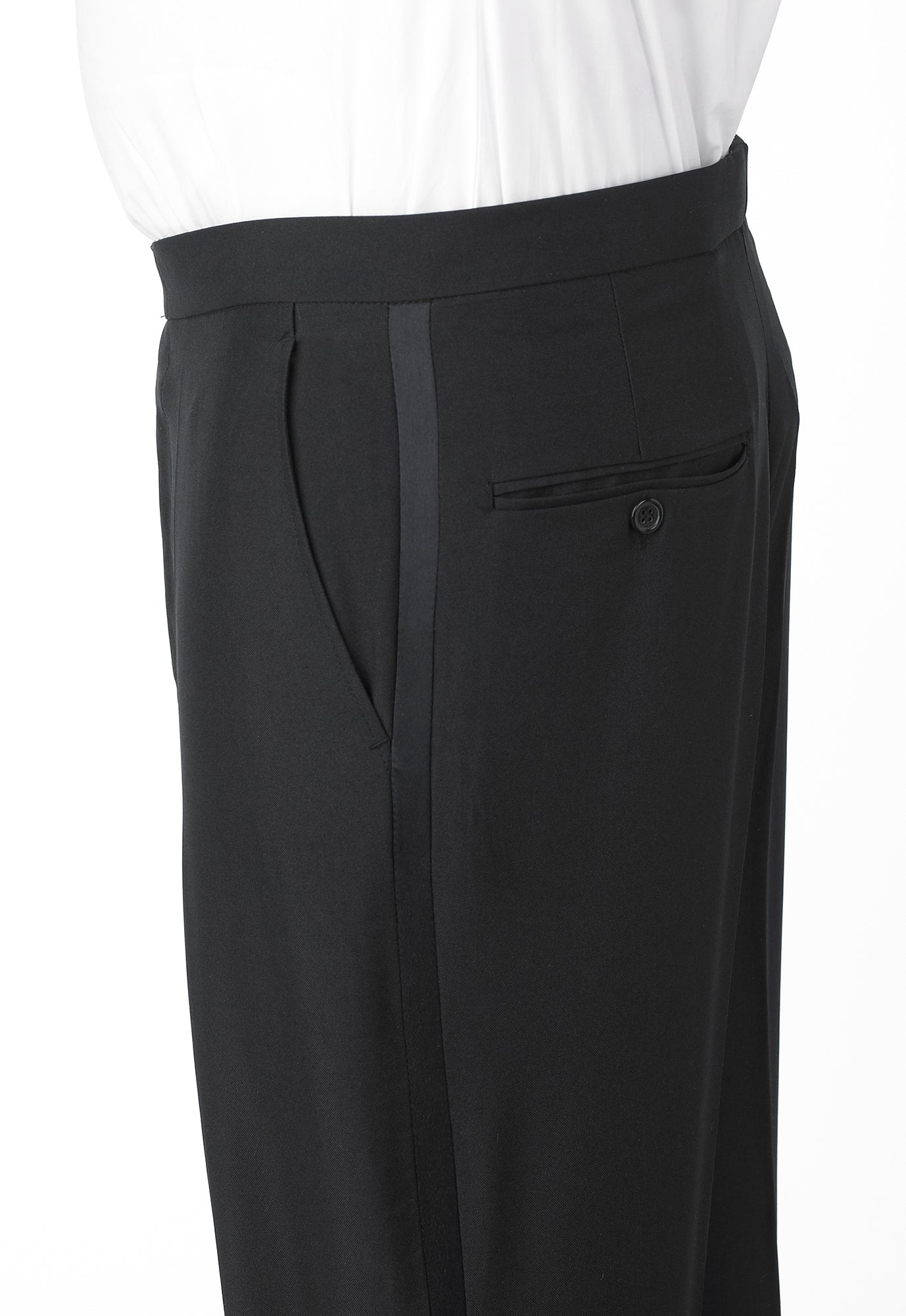 Men's Tuxedo Pants | Black Tux Pant | White Satin